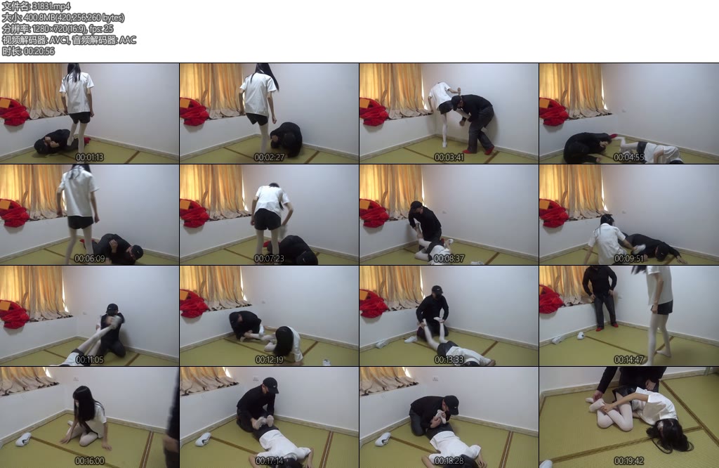 [新月原创] 红豆定拍打架少女被狠狠制服后打伤腿挠白袜脚-丝依依