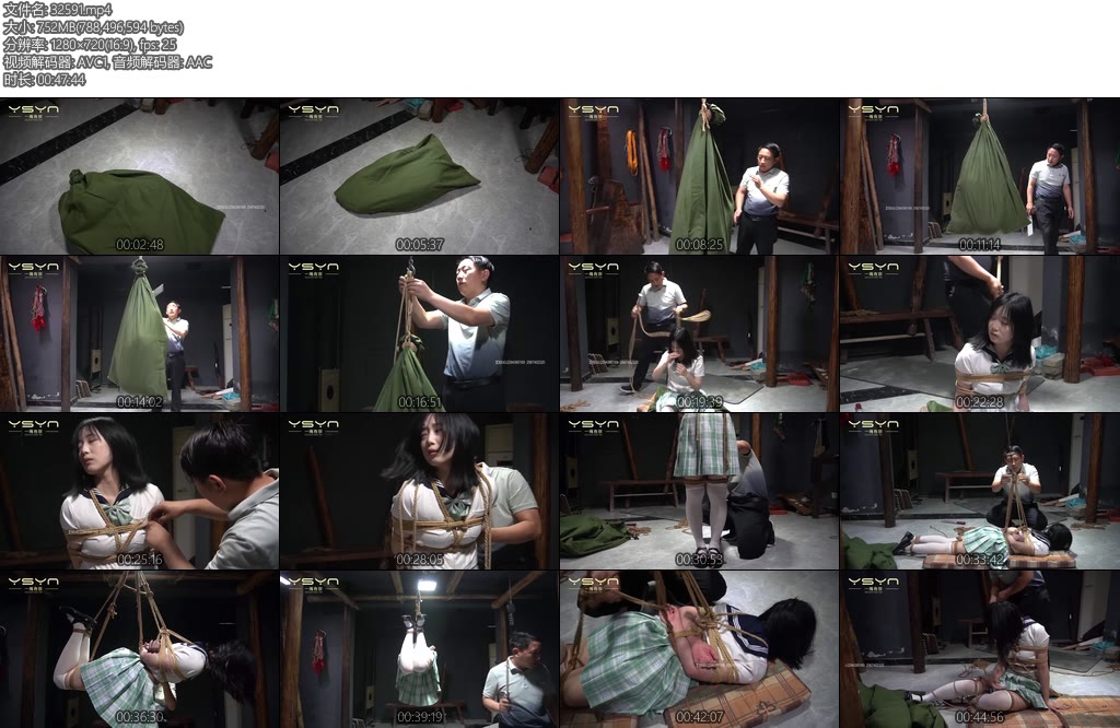 [一绳有你] 618薛怡君新品钜惠麻袋里的JK女生身着JK女学生君君野地被迷晕装麻袋抗走吊起转圈驷马后勒死-丝依依