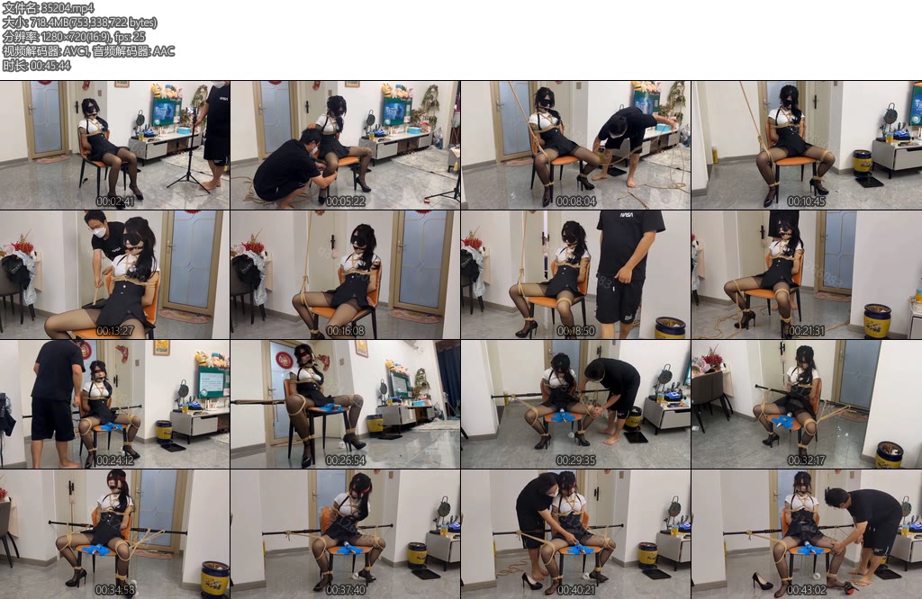 [欢乐谷] 黑丝美人放置强高 一个新的固定强高放置绑法，先固定在板凳上之后，然后再把双腿固定在后面的杠杆上面，这样的结果就是m的下面基本是无法动弹，-丝依依