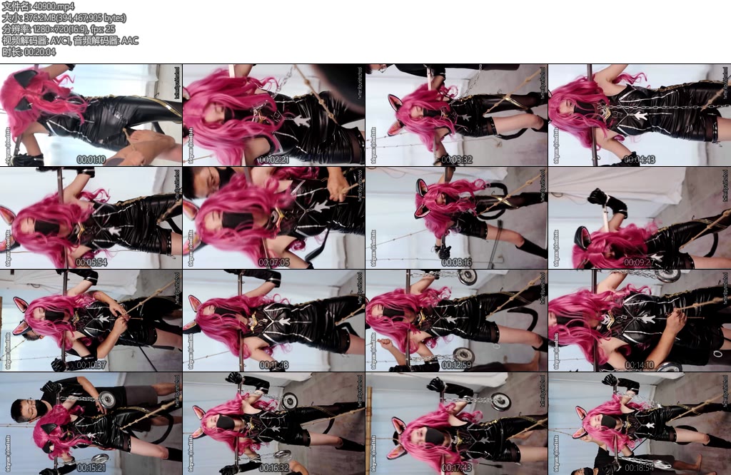 [惩戒学园] 惩戒阿珂2暗夜猫娘阿珂的负重走绳耻辱之旅负重走绳颈手枷强制摩擦羞耻放置-丝依依