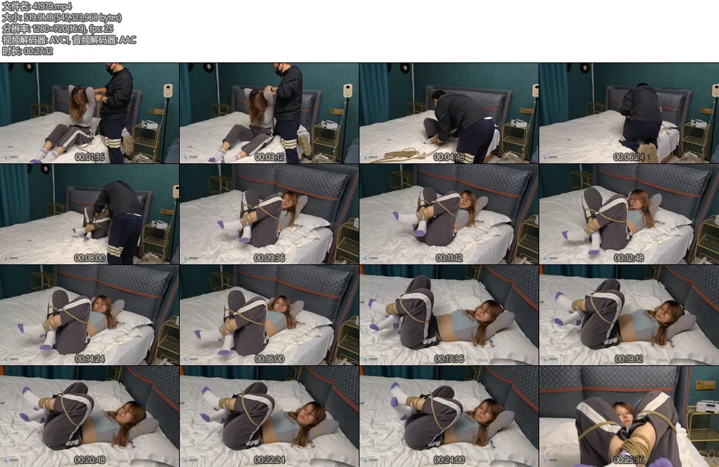 [JS原创] 丁诗妮棉袜女孩的后抬手团缚放置-丝依依