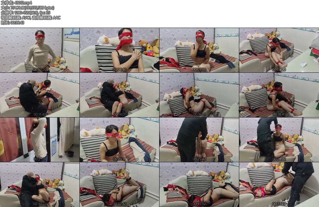 [理想生活] 女子下班回家后的遭遇丝巾堵嘴蒙眼自我抚摸-丝依依