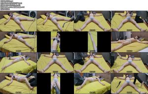 [雯莹莹] 小雯半果大字缚眼罩口球羽毛拍挑逗鞭打X_X强制GC爽到内裤湿透-丝依依