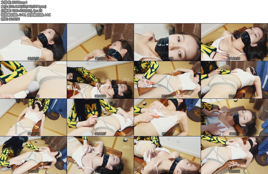 [树屋轻调] 网友非独家定拍灵灵帆布鞋肉丝白袜手脚束缚棒棒秒潮笔双向刺激堵嘴挣扎强高3次-丝依依