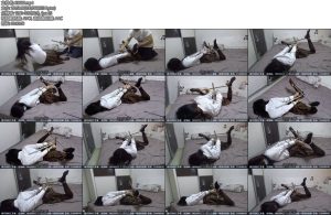 [新月原创] 彩依可怜黑丝JK女孩被骗驷马架铐起来挣扎欺负-丝依依