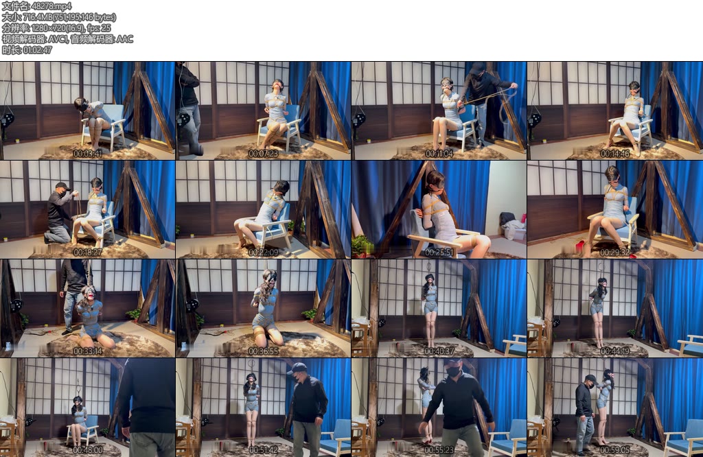 [试炼原创] 腿精小缘首绑蓝色旗袍超薄肉丝耐力非凡超级怕痒吊缚把自己玩嗨了-丝依依