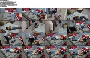 [理想与现实] 少妇一人在家遭遇劫持，紧缚挣扎，逃跑失败-丝依依