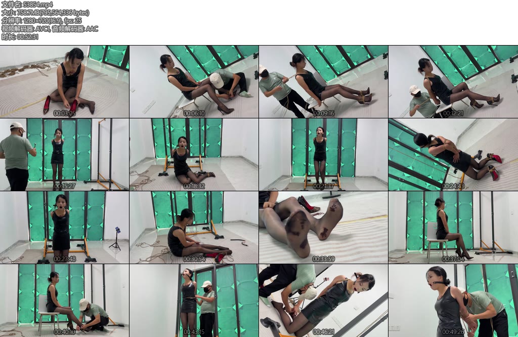 [冰悦原创] 欧式直臂丝袜和高跟鞋里面放红豆嘴巴带压舌口枷痛苦不堪的走圈流口水-丝依依