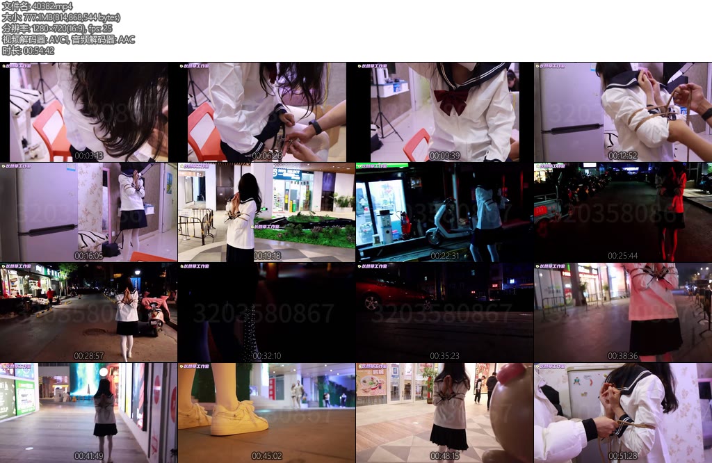 [长颜草] 白丝水手服并肘极限后手观音外出穿戴链条大腿环全身锁死暗锁衣服没有钥匙可没法打开-丝依依