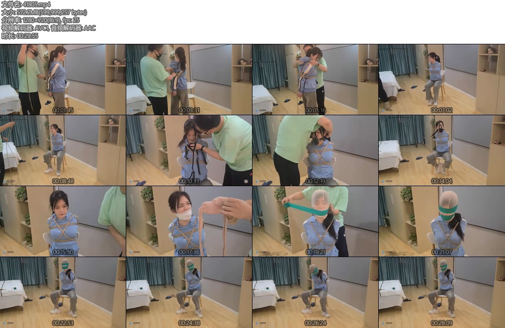 [JS原创] 梦琪欧式直臂椅子束缚马具型口塞丝袜堵嘴绷带胶带-丝依依