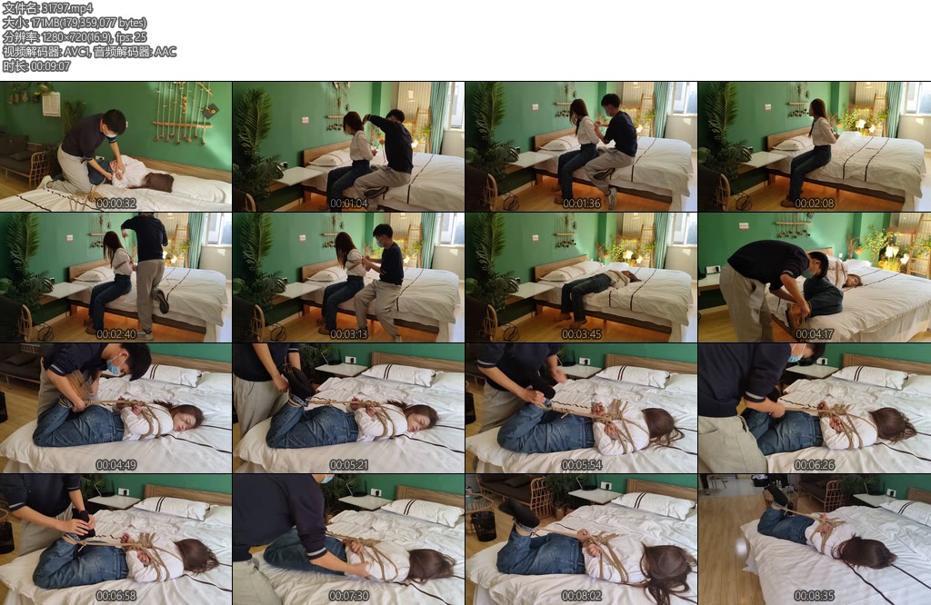 [亚洲绳艺] 约拍系列 牛仔裤驷马捆绑挠脚心-丝依依