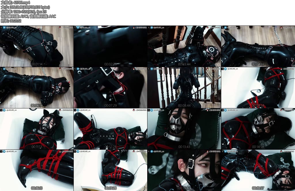 [JIOJIO原创] 乳胶の母畜性奴隶6K9阁楼放置白色浴缸红绳紧缚郊狼电击白色仿精黏液喷满身体颜射震动强高-丝依依