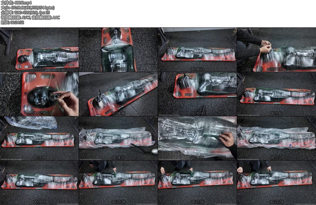 [鹿角与猫爪] 从分娩椅上下来的乳胶玩偶被放到担架上塑封透明薄膜全包担架绝对拘束接受高强度呼吸训练肯定累了躺下好好休息吧-丝依依