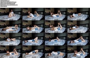 [欧美绳艺] Lil Missy UK in Self gagged and cuffed on bed-丝依依