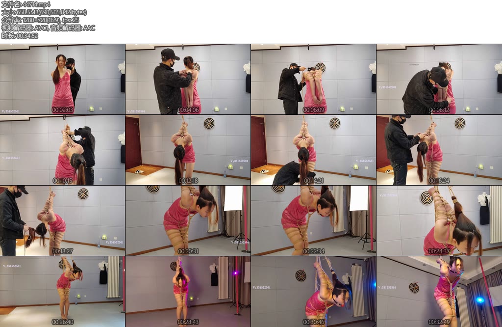 [一绳所爱] 孟芳极紧直臂弯腰悬吊痛苦的哀嚎-丝依依