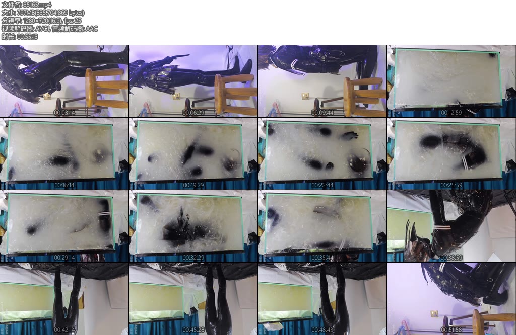 [亚洲绳艺] 黑胶透明jk45l厘米gs塞入白色酸臭发馊粘液鱼缸浸没-丝依依