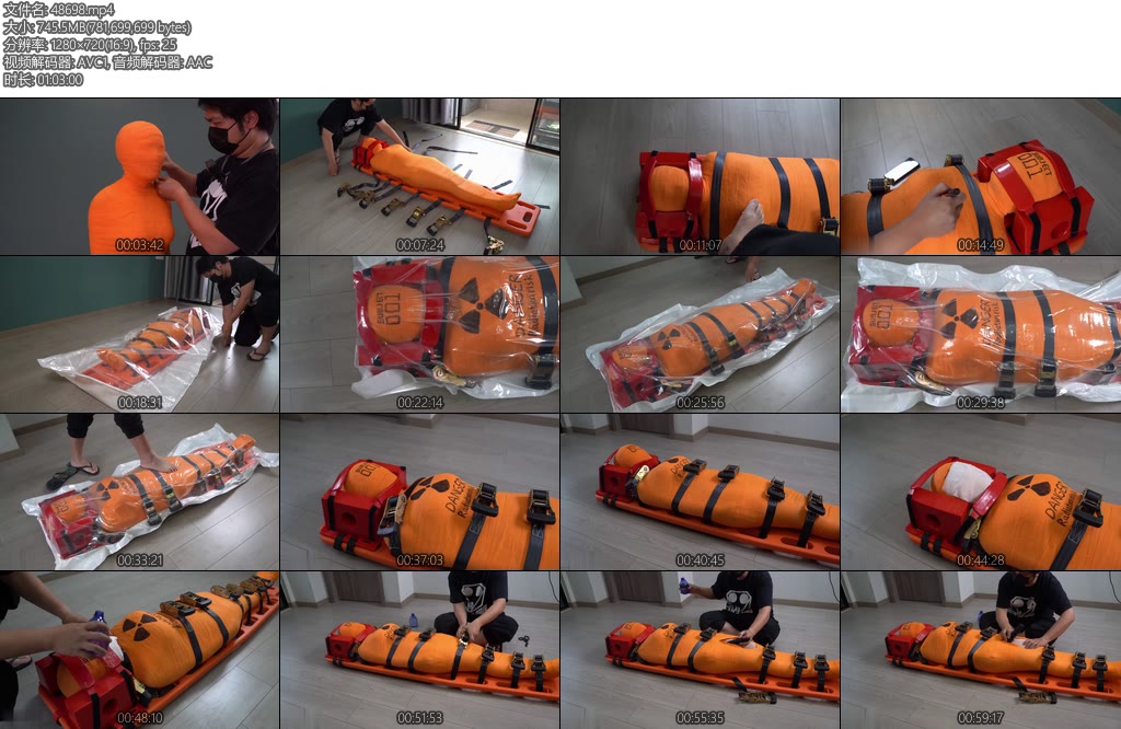 [闪闪原创] 实验体001绷带木乃伊收束带捆绑真空袋隔离水刑-丝依依