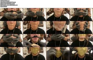 [默示录] 缚艺录 ASMR（002）小木口球塞嘴医用胶布封上后强捂口鼻内裤保鲜膜限制呼吸最后再用内裤堵嘴宽胶带封嘴-丝依依