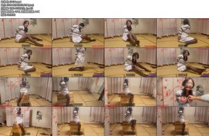 [悦感日记] 小美直臂并肘紧缚体验木马刑具踮脚玉足布条麻绳勒嘴-丝依依