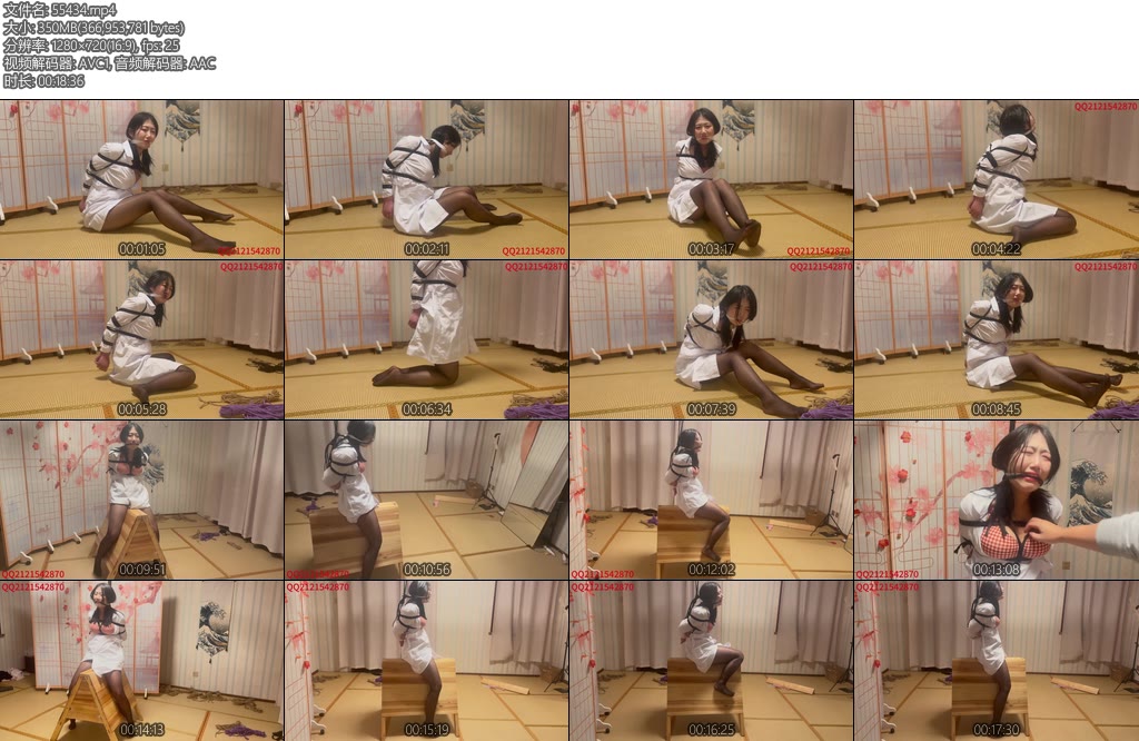 [悦感日记] 小美直臂并肘紧缚体验木马刑具踮脚玉足布条麻绳勒嘴-丝依依