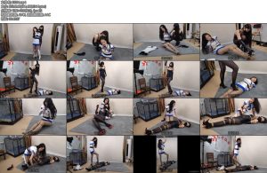 [随心原创] 杨蕊雅熙黑丝女王大战灰丝魔法衣女战士12厘米细高跟互踩折磨-丝依依