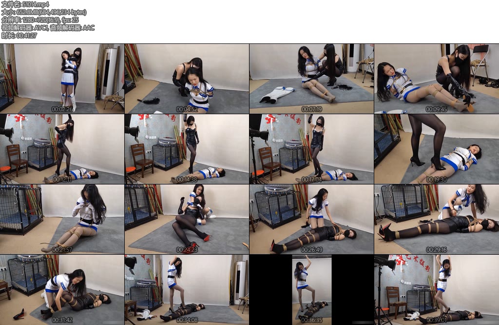 [随心原创] 杨蕊雅熙黑丝女王大战灰丝魔法衣女战士12厘米细高跟互踩折磨-丝依依