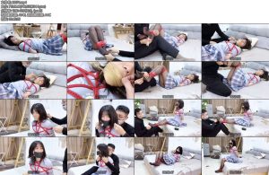 [默示录] 缚艺录 新模小洛的绳艺日记（1）用粉色内裤堵嘴后勒上一条丝袜全程挠痒痒结束后内裤已经沾满口水-丝依依