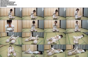 [象人原创] 渎竺原创朝朝TWDZ白丝麻绳折腿捆绑放置挣扎肉色肌肉贴封嘴封眼-丝依依