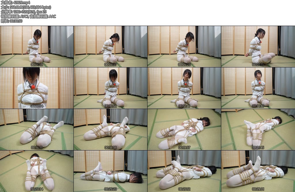 [象人原创] 渎竺原创朝朝TWDZ白丝麻绳折腿捆绑放置挣扎肉色肌肉贴封嘴封眼-丝依依