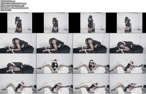 [日记原创] 黑丝 OL 3段 支架固定口球 开腿强高-丝依依