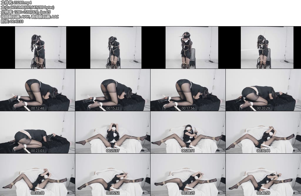 [日记原创] 黑丝 OL 3段 支架固定口球 开腿强高-丝依依