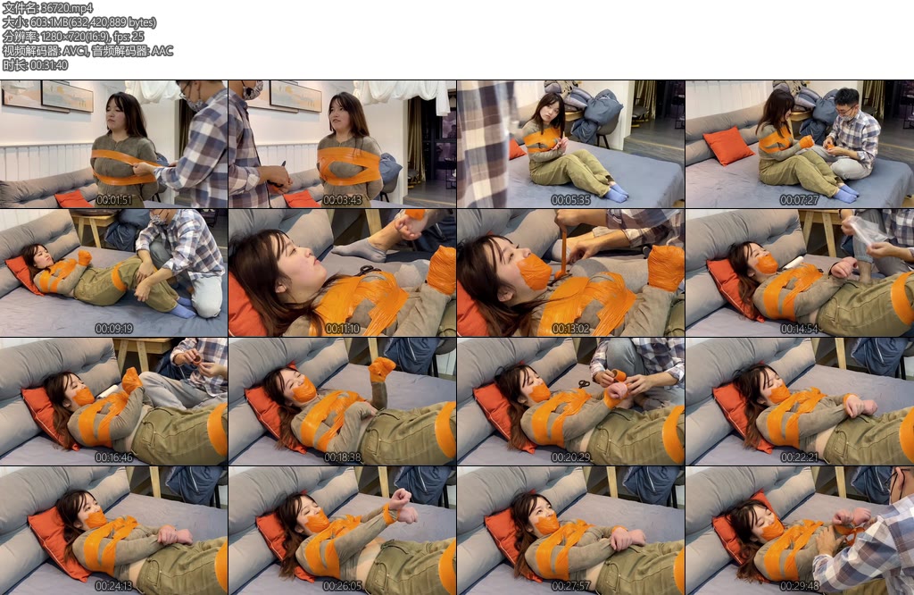 [默示录] 缚艺录小木真实的挣扎中双手套上保鲜膜之类的很容易挣脱-丝依依