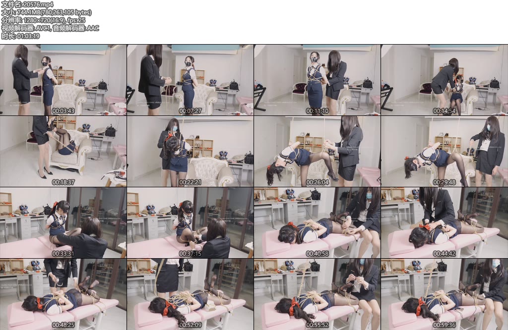 [绿帽学院] OL装 双人 驷马 捆绑鞭打 TK 肛钩 单腿吊鞭打-丝依依