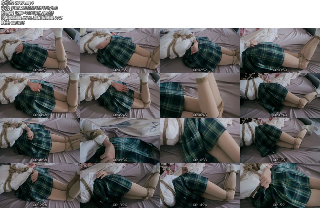 [凉叶子] JK叶子偏日式的捆绑放置把手臂的绳子拉下去之后原来会卡住-丝依依