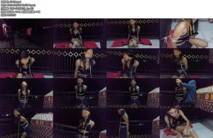 [Alexa原创] 外出溜达Alexa穿着短裙和吊带颈项套上绳子被紧缚带出去溜达了一圈并之后把她绑在阳台上任她挣扎-丝依依