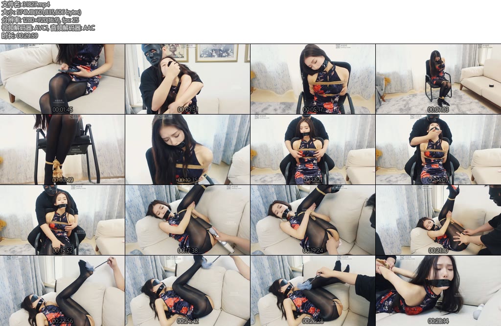 [树屋轻调] 灵灵小流氓在小区内看到油量黑丝高跟旗袍美女悠闲散步起歹心尾随破门而入迷晕KB全身TD玩弄最后在身后大力输出-丝依依