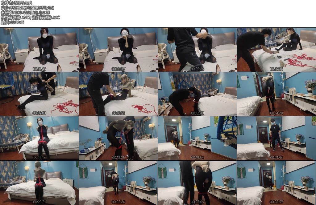 [酱酱喵] 嗷嗷穿上连体丝袜医用敷贴封上眼睛再把一整条丝袜塞进嘴巴先用肌肉贴封上然后在套上丝袜-丝依依