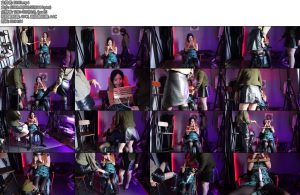 [冷月原创] 被军统抓捕得慧慧慧慧被两位女军统抓到刑房后戴上18斤中得脚镣以及重刑犯才会用的木制木枷进行拷问见慧慧不说又是拿出枷手板慧慧疼痛难忍但两位军官不会放过她继续使用鞭子皮带震动B以及长靴插进-丝依依