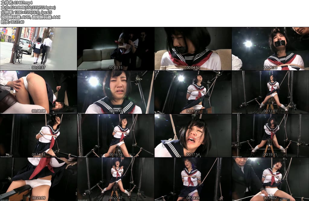 [亚洲绳艺] 放学回家路上被绑架的学生妹残酷的刑罚令她受不了-丝依依