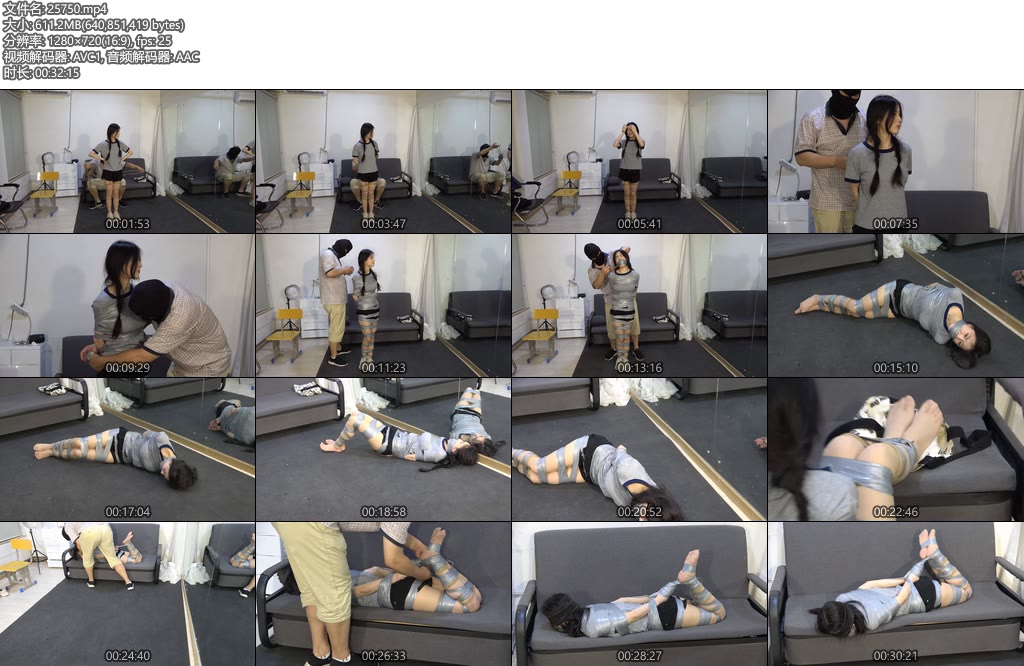 [美束映画] 便装小狐狸被绳子胶带捆绑堵嘴，逃脱失败，惨遭驷马-丝依依