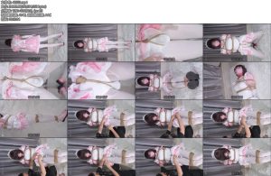 [CD伪娘] 男娘粉色女仆装油亮白丝贞操锁锁射-丝依依