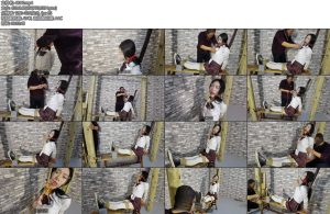 [飞天原创] 月仙儿被绑在老虎登上把lu头通过2个滑轮吊在身后的手碗上手只能偏上举着往屁股方向拽着lu头痛,还要遭受电击刺激太痛苦了-丝依依