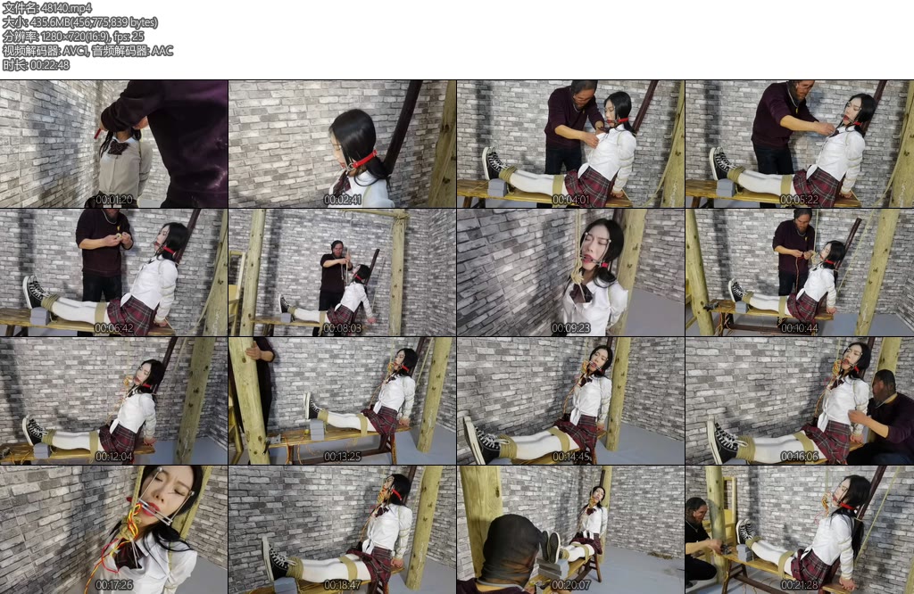 [飞天原创] 月仙儿被绑在老虎登上把lu头通过2个滑轮吊在身后的手碗上手只能偏上举着往屁股方向拽着lu头痛,还要遭受电击刺激太痛苦了-丝依依