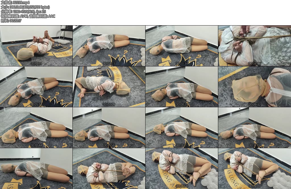 [一龙原创] 新模小赢湿身驷马放置，短丝袜堵嘴-丝依依