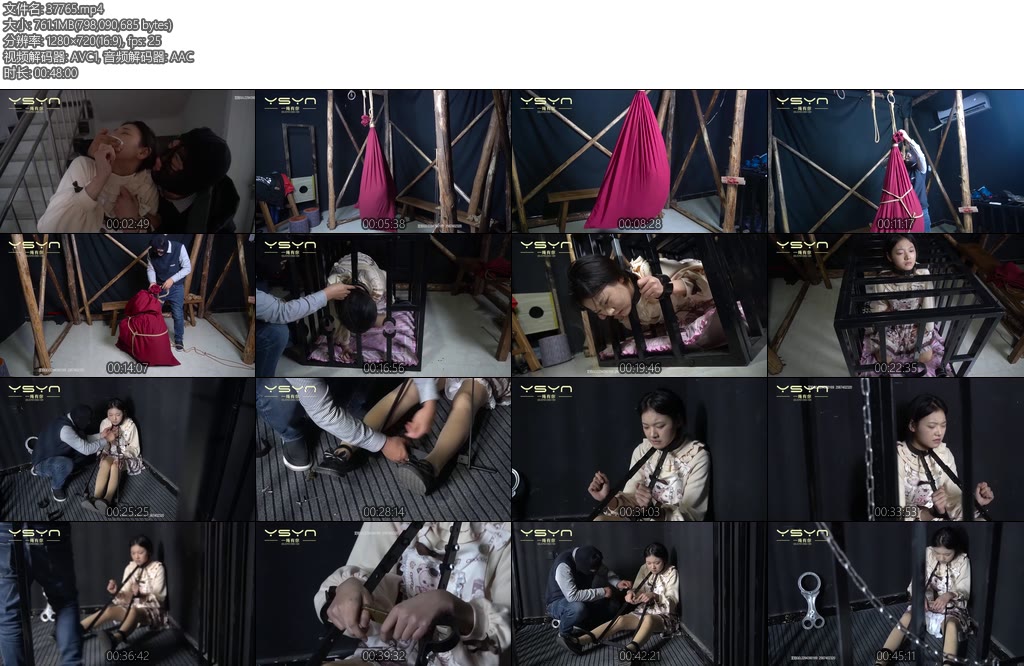 [一绳有你] 洛丽塔女孩的遭遇清纯可爱女孩文静卫生间门口遭蒙面迷晕装麻袋吊起囚笼跪趴地牢金属架指拷-丝依依