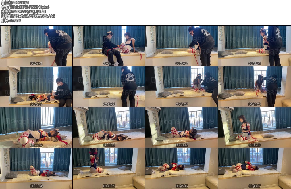 [贝特原创] 小艺猫娘白丝女仆装挣扎脱缚-丝依依