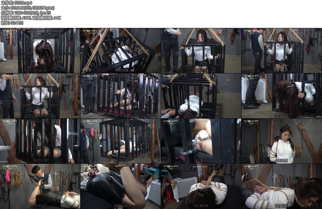 [一绳有你] 小三的惩罚女秘书勾引老板做了小三被原配雇人绑架关到密室牢笼惩罚金属镣铐重镣五花驷马勒嘴铁笼吊起晕了-丝依依