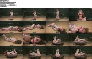 [欧美绳艺] Arina Struggling on the floor and hogtie on the turntable-丝依依