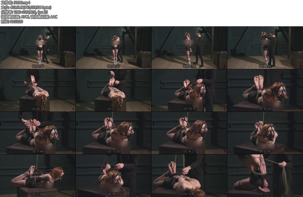 [欧美绳艺] Mora Tight Rope Hogtie for a Barefoot Bratty Sub with Harness Ballgag-丝依依