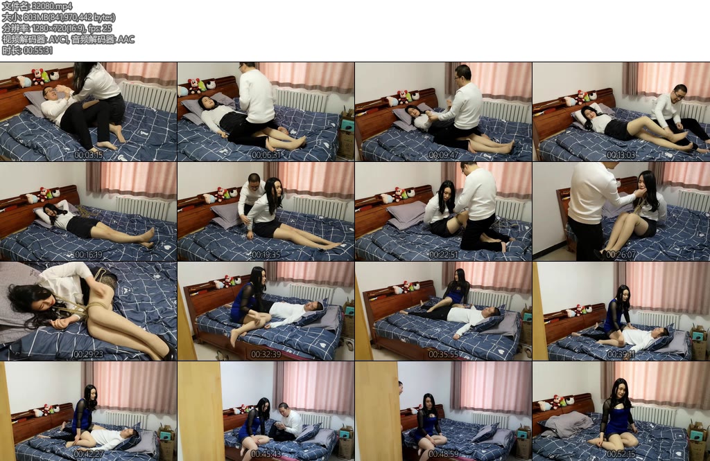 [随心原创] 入室捆绑定身 女主在家睡觉被小贼定住绑起来玩弄小贼出去后女主挣脱绳索抓住小贼被小贼欺骗后放开他后被定身点穴控制-丝依依